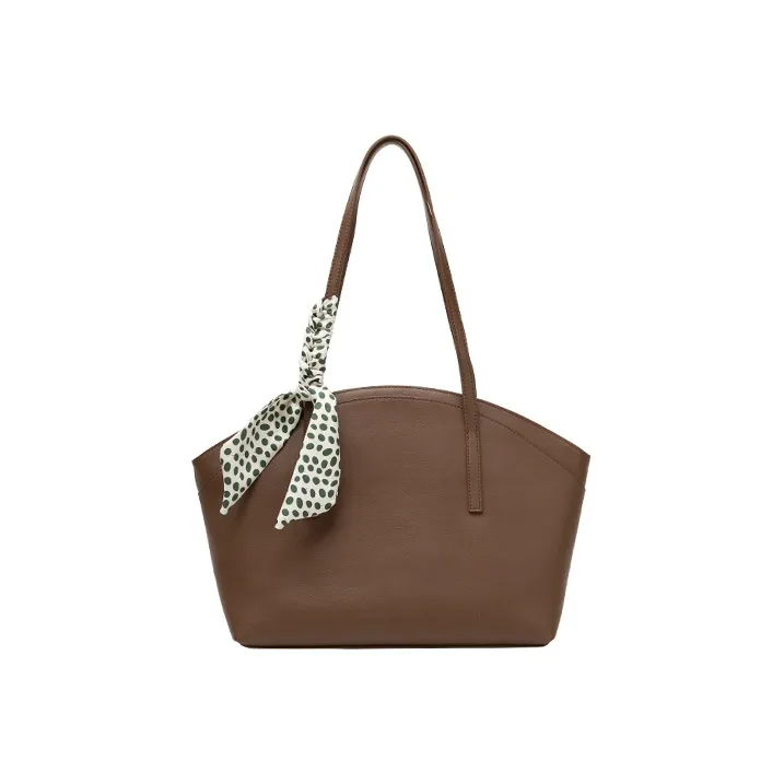 MISS MUSI Cow Leather Handbag Dome Bag Tote Tote Bag Shopping Bag Shoulder Bag Women's Ecru/Milk Tea Gray/Cassava-4
