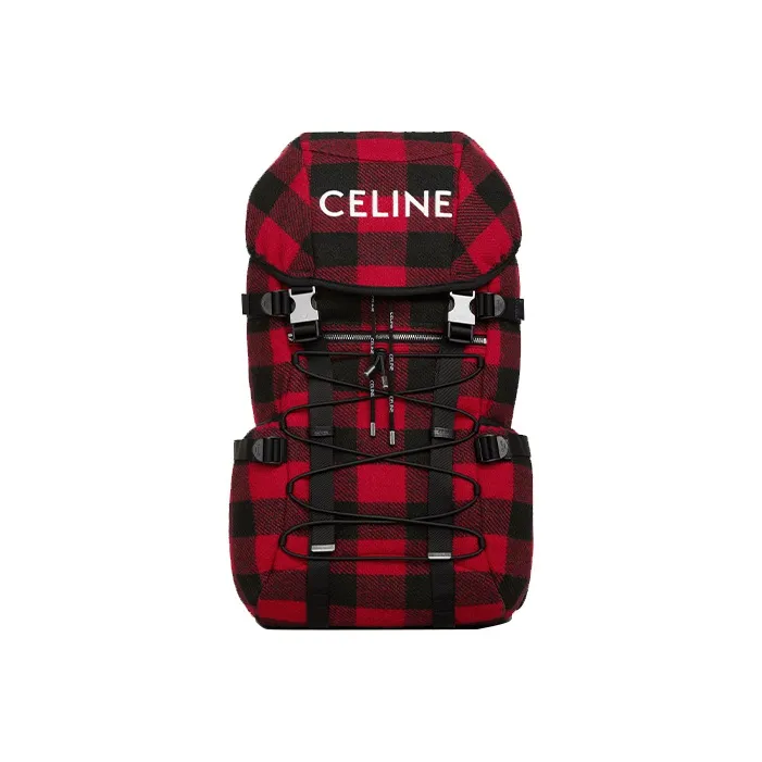 CELINE Fabric Backpack Men's Red/Black-0