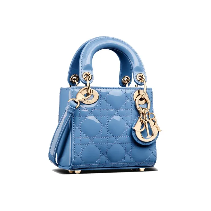 DIOR Patent Leather Cowhide Handbag Shoulder Bag Crossbody Bag Daisie Bag Mini Women's Carolina Blue-1