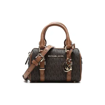 MICHAEL KORS Bedford Coated Canvas Boston Bag Handbag Crossbody Bag Shoulder Bag Mini Women's Acorn Brown