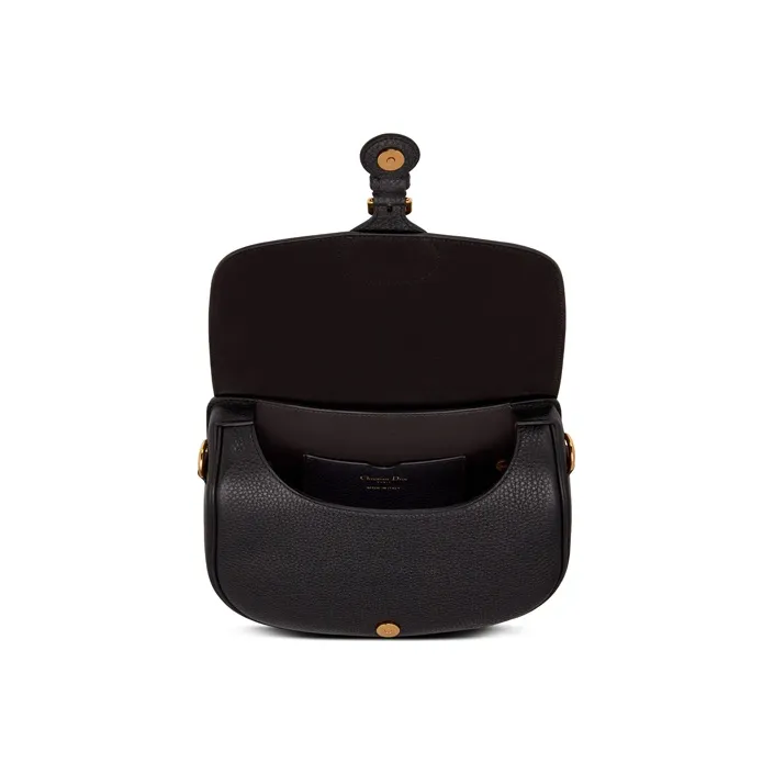 DIOR Cow Leather Shoulder Bag, Crossbody Bag Medium Size Women's Black-3