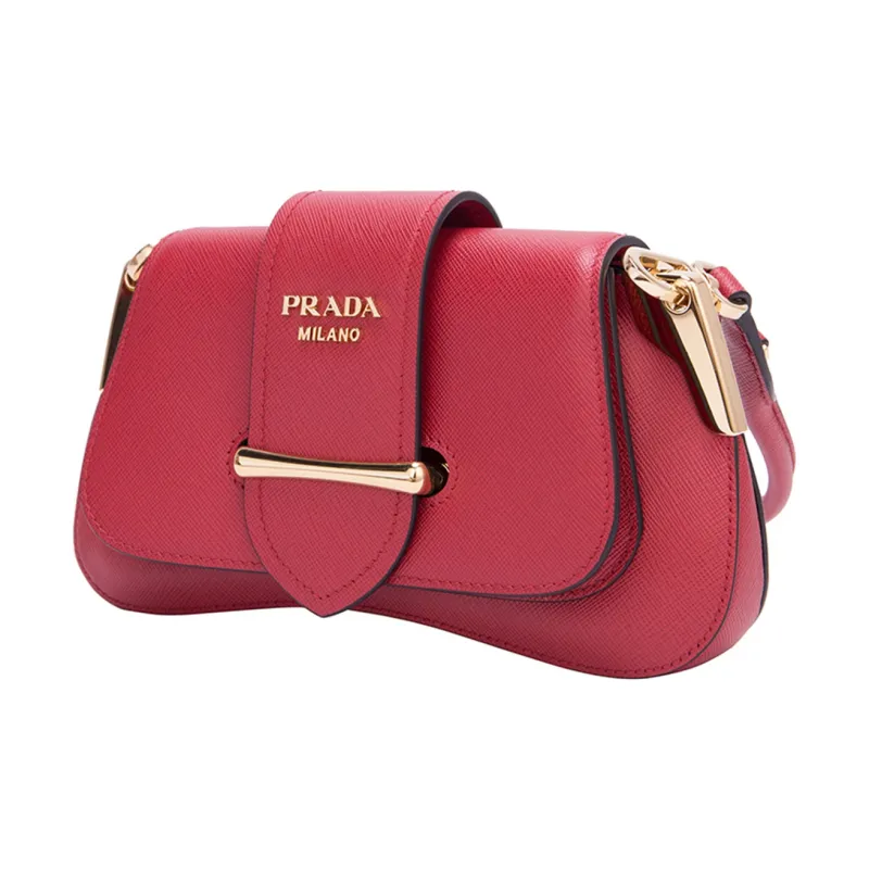 PRADA Sidonie Cow Leather Shoulder Bag Crossbody Bag Handbag Women's Red-1