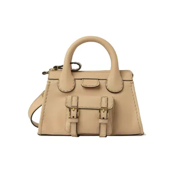 Chloe Chloé Handbag Edith Buffalo Leather Handbag Mini Women's Light Umber