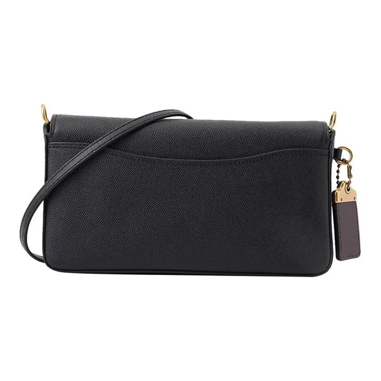 COACH Dinky Leather Shoulder Bag, Crossbody Bag Small Size Women's Black & Gold-2