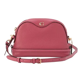 COACH Ivie Leather Dome Bag Shoulder Bag Crossbody Bag Medium Size Women's Leather Pink