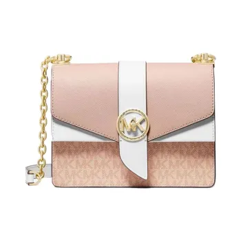MICHAEL KORS Greenwich Leather Envelope Bag Shoulder Bags Small Size Women's Ballet Pink