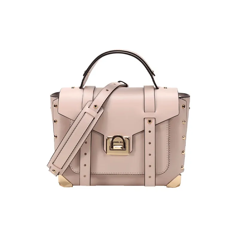MICHAEL KORS Manhattan Cow Leather Patchwork Satchel Bag Messenger Bag Handbag Shoulder Bag Medium Size Women's Pink-0
