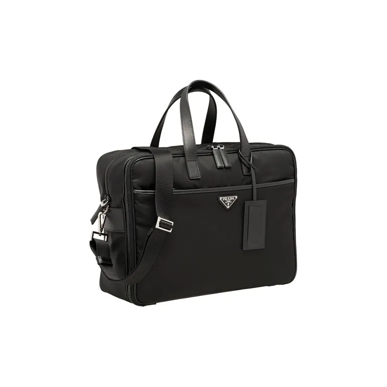 PRADA Nylon And Leather Briefcase Laptop Bag One Shoulder Handbag Crossbody Bag Men's Black-1
