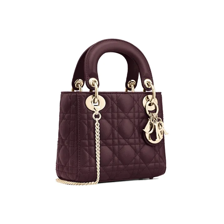DIOR Lady Dior Sheepskin Dior Bag Shoulder Bag Crossbody Bag Handbag Mini Women's Fuchsia-1