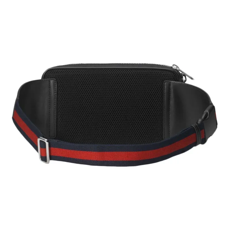 GUCCI Leather Canvas With Leather Sling Bag Shoulder Bag Crossbody Bag Fanny Pack Men's Black Gray Color-3