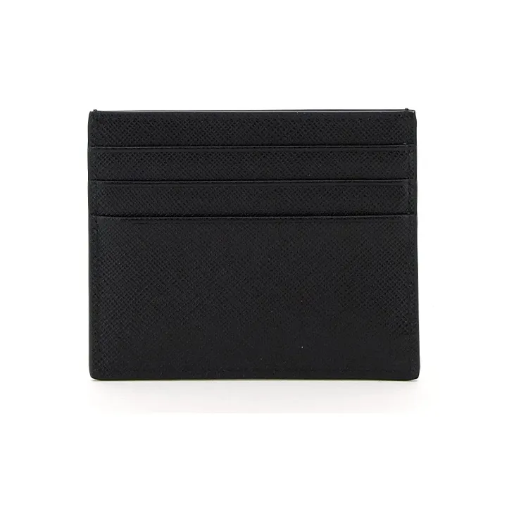PRADA Saffiano Leather Card Holder Small Size Women's Black-1