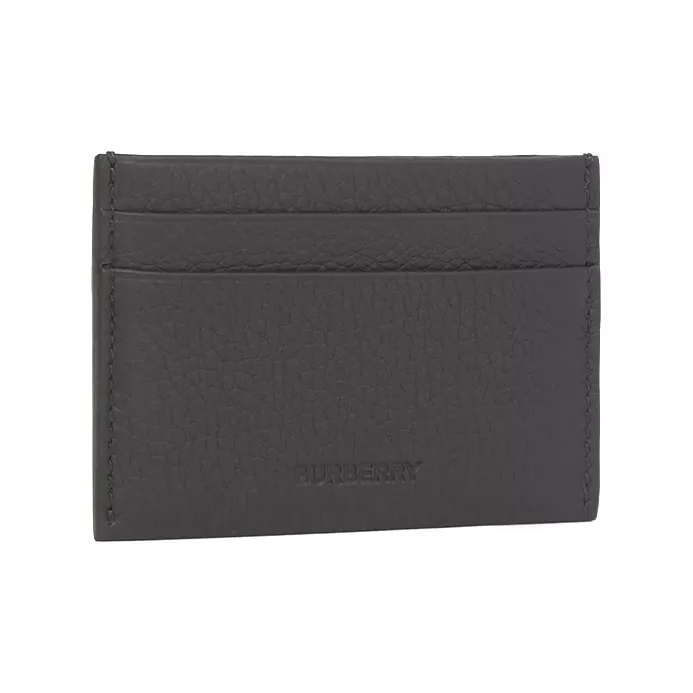 Burberry Leather Card Clip Money Clip Card Holder Men's Black-1