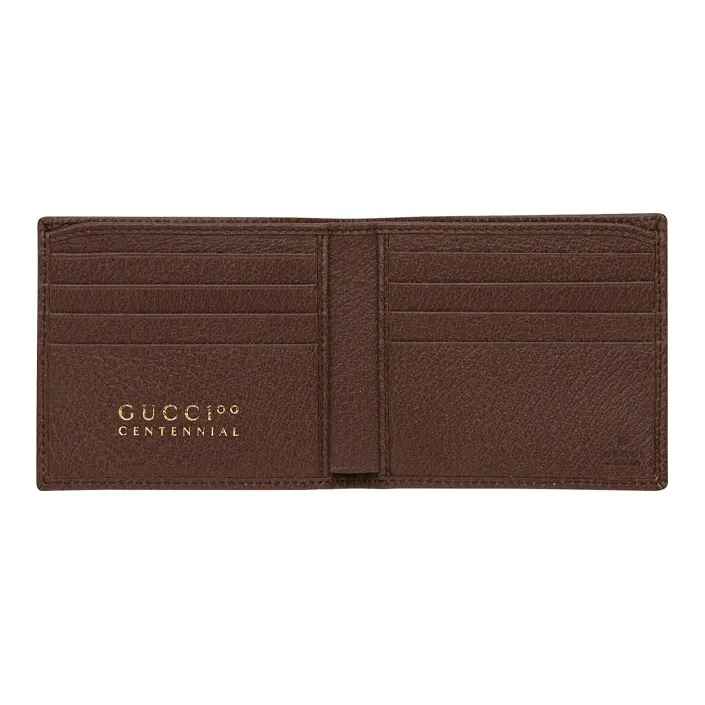 GUCCI Leather Wallet Men's Brown-3