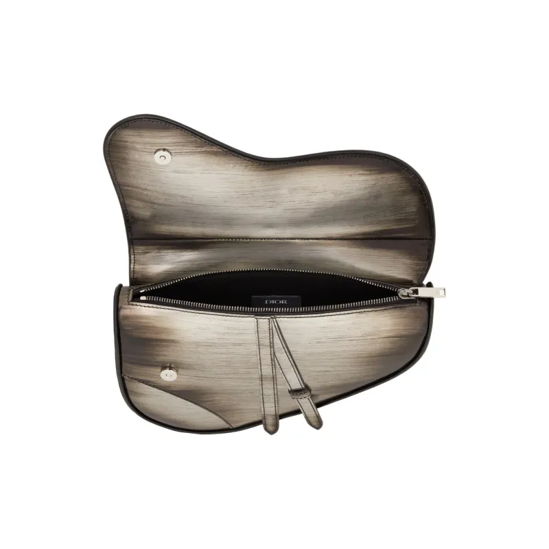 DIOR Saddle Cow Leather Saddle Bag Shoulder Bag Crossbody Bag Fanny Pack Sling Bag Men's Silver-2