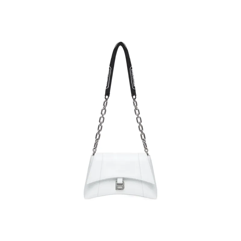 Balenciaga Downtown Cow Leather Shoulder Bag Women's White-1