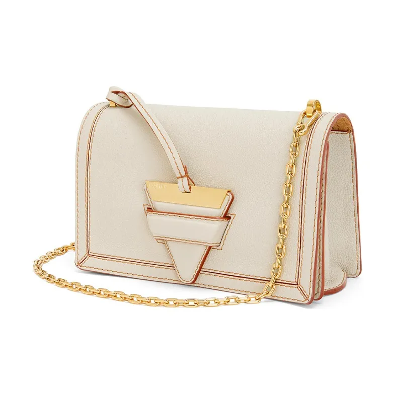 LOEWE Barcelona Soft Grained Calfskin Handbags Shoulder Bag Crossbody Bag Small Size Women's Light Wheat-2
