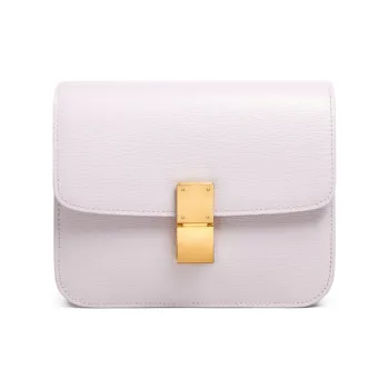 CELINE Classic Bo Cow Leather Block Bag Handbag Crossbody Bag Shoulder Bag Small Size Women's Lavender Gray