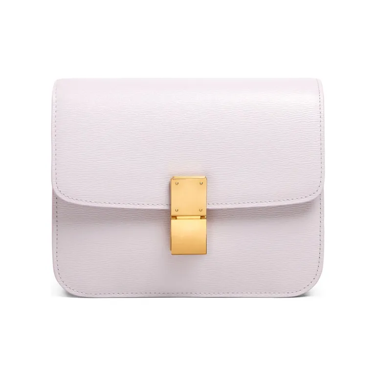 CELINE Classic Bo Cow Leather Block Bag Handbag Crossbody Bag Shoulder Bag Small Size Women's Lavender Gray-0