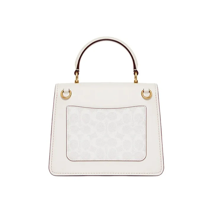 COACH Parker Canvas With Leather Handbag Shoulder Bag Crossbody Bag Medium Size Women's White-2