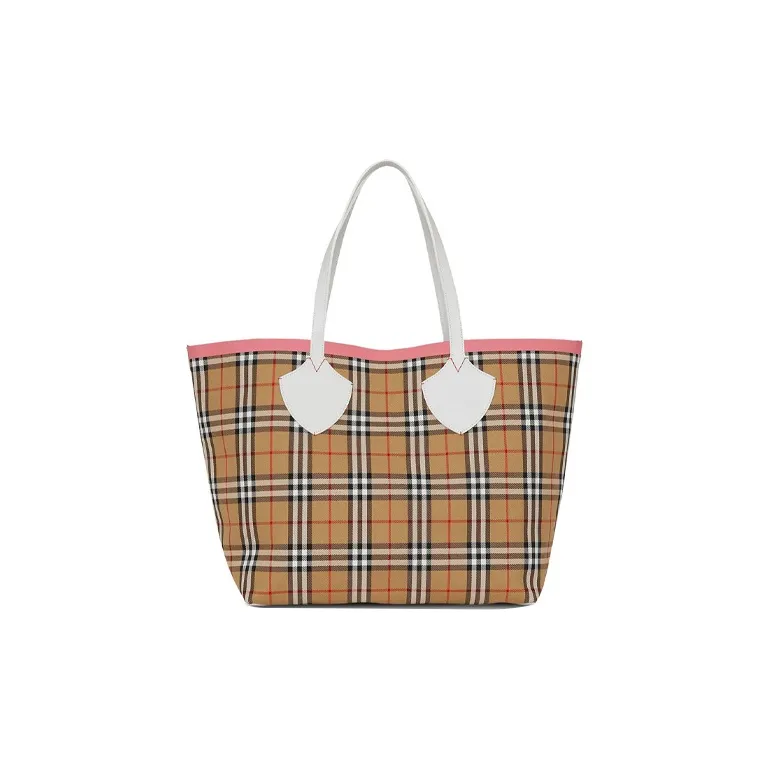 Burberry Cow Leather Tote Bag Shopping Bag Shoulder Bag Handbag Women's Classic Yellow-0
