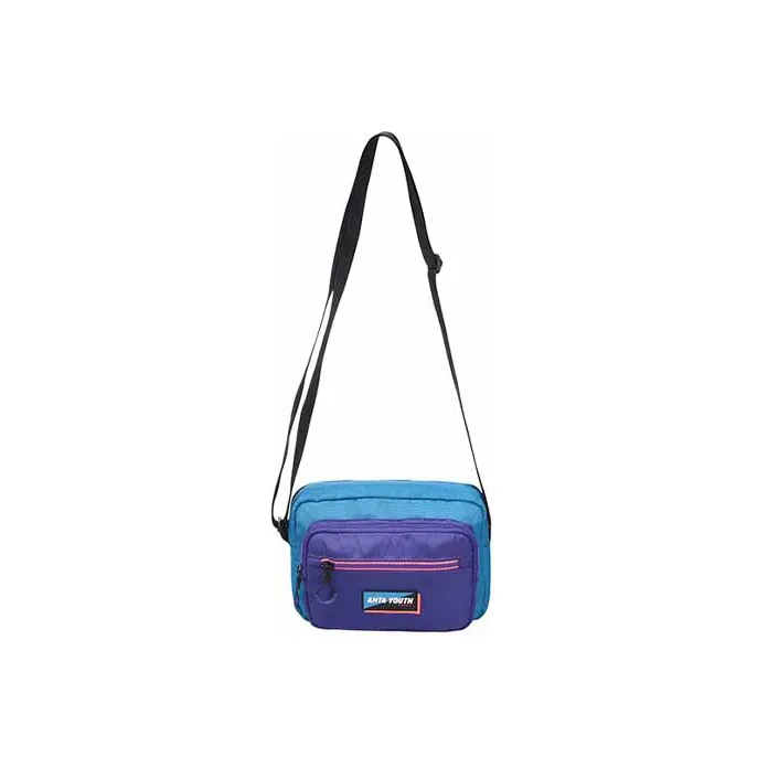 Anta Nylon Small Square Bag Shoulder Bag Crossbody Bag Unisex Blue Purple-1