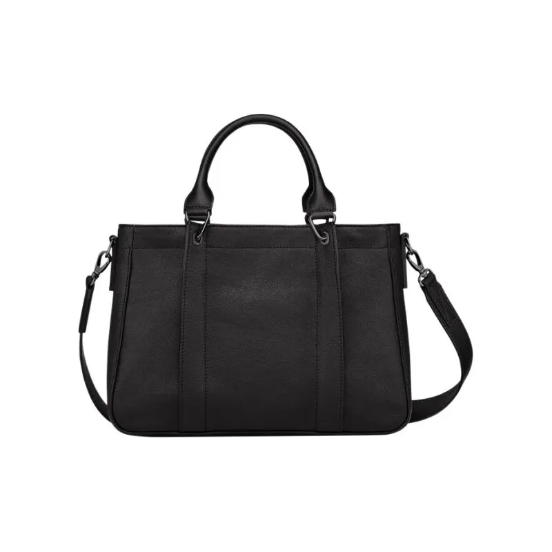 LONGCHAMP 3D Calfskin Briefcase Tote Tote Bag Shopping Bag Crossbody Handbag Small Size Unisex Black-2