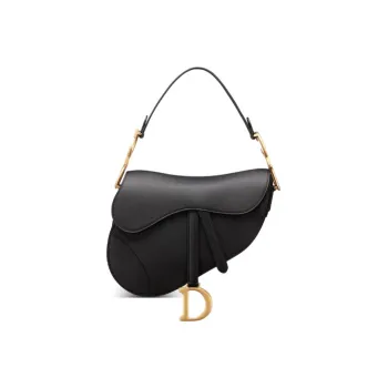 DIOR Saddle Cow Leather Saddle Bag, One Shoulder Handbag Regular Women's Black