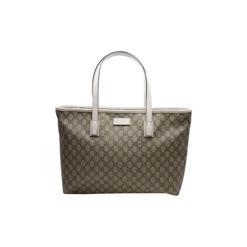 GUCCI PVC tote Laurent Canvas Bag One Shoulder Handbag Women's Ebony/White