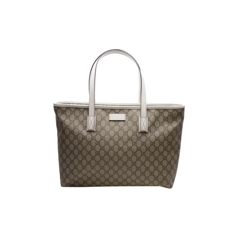 GUCCI PVC Tote Canvas Bag One Shoulder Handbag Women's Ebony/White-0