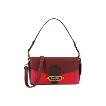 COACH Leather Shoulder Bag Portable Crossbody Bag Shoulder Bag Women's Red & Pink