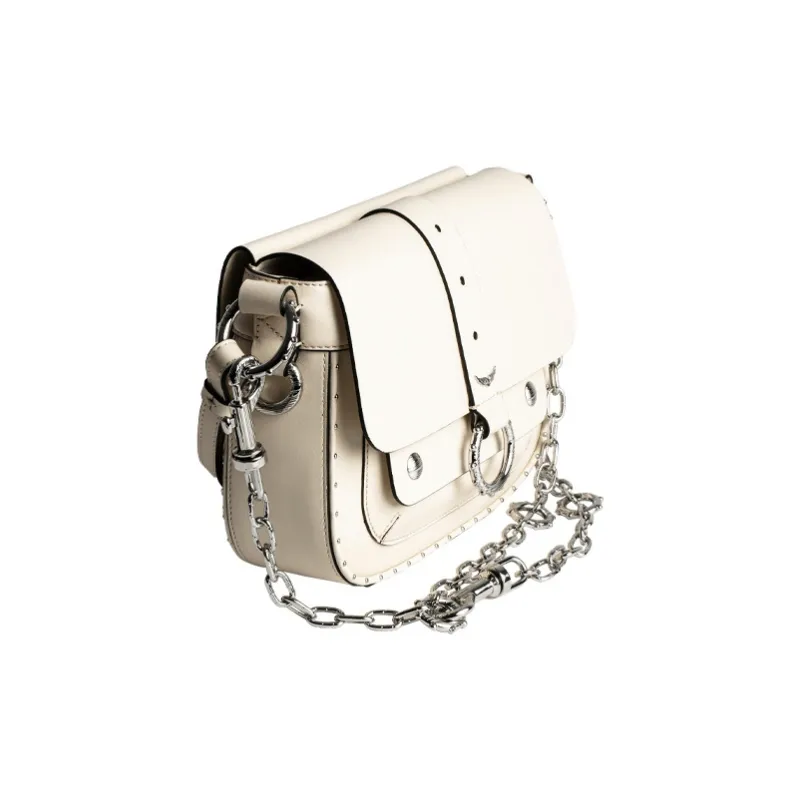 Zadig & Voltaire Smooth Calf Leather Shoulder Bag Crossbody Bag Women's White-1
