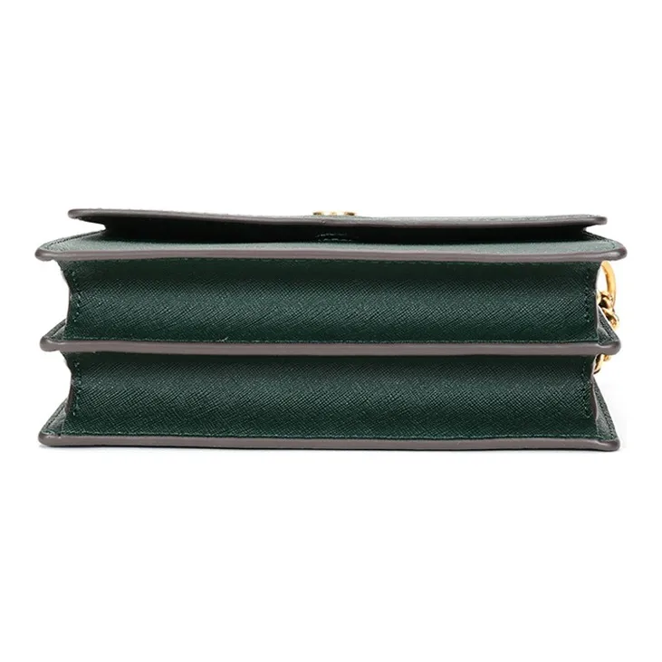 TORY BURCH Robinson Leather Portable Crossbody Bag, Shoulder Bag Women's Dark Green-4