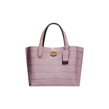 COACH Willow Leather Bucket Tote Crossbody Handbag Medium Size Women's Taro Purple
