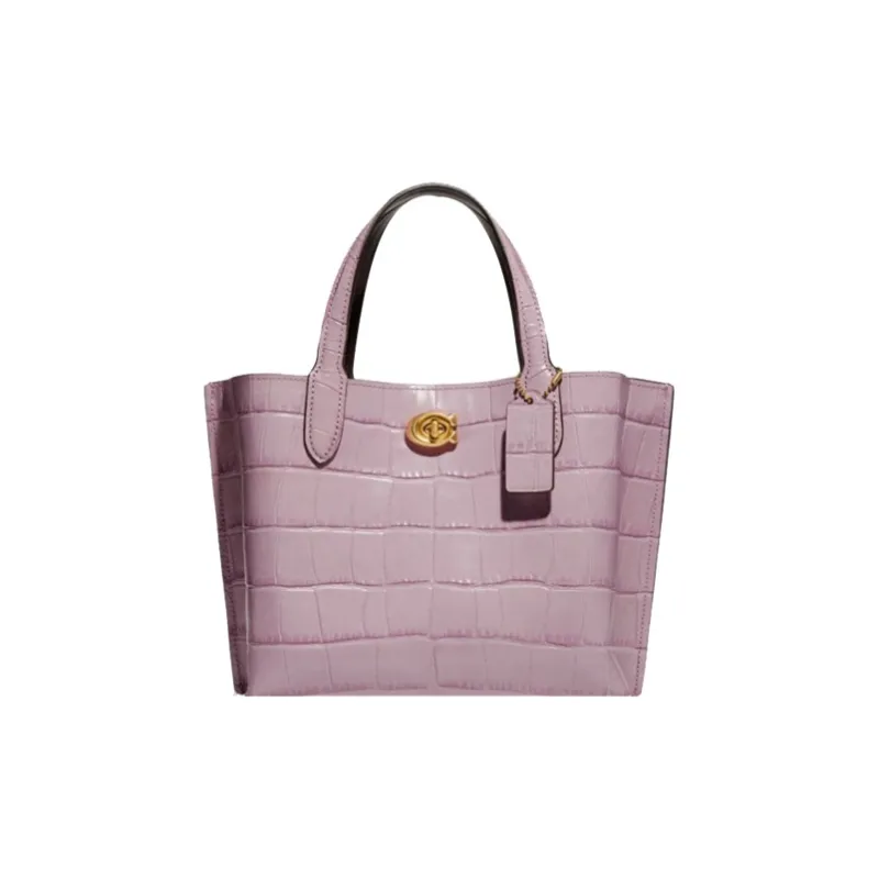 COACH Willow Leather Bucket Tote Crossbody Handbag Medium Size Women's Taro Purple-0