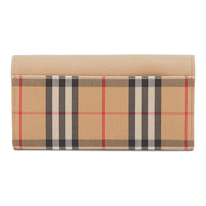 Burberry Cotton Envelope Bag Card Holder Wallet Women's Khaki-1