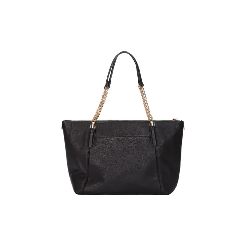 COACH Ava Cow Leather Tote One Shoulder Handbag Large Size Women's Black-1