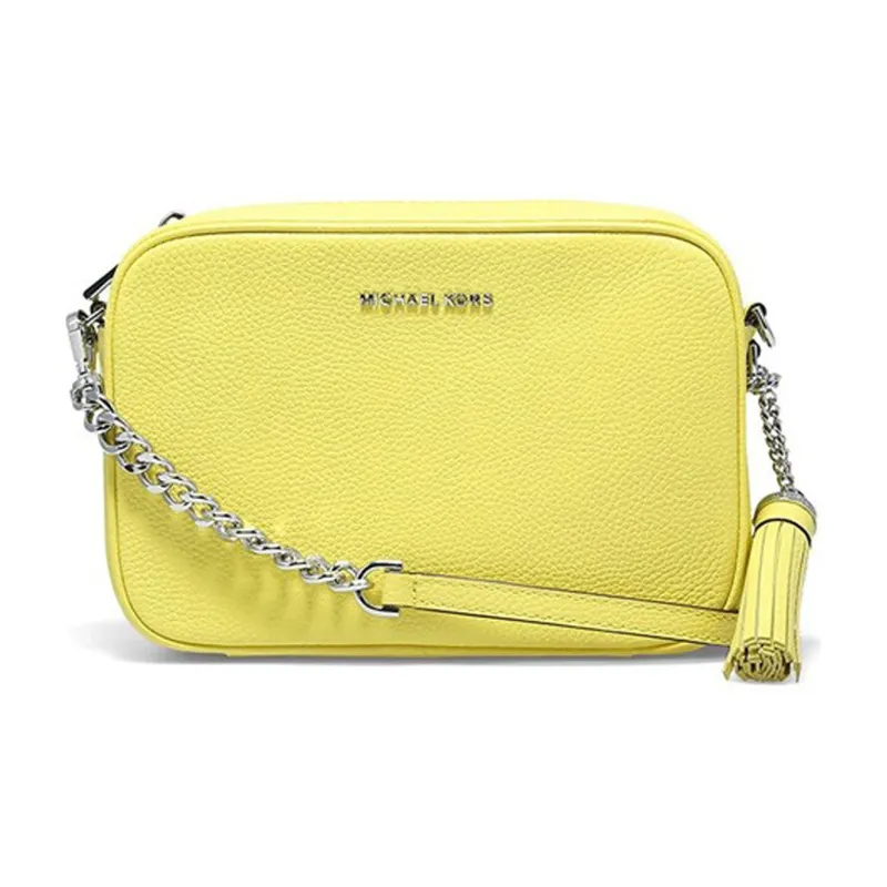 MICHAEL KORS Ginny Leather Crossbody Bag, Shoulder Bag Women's Yellow Cream-1