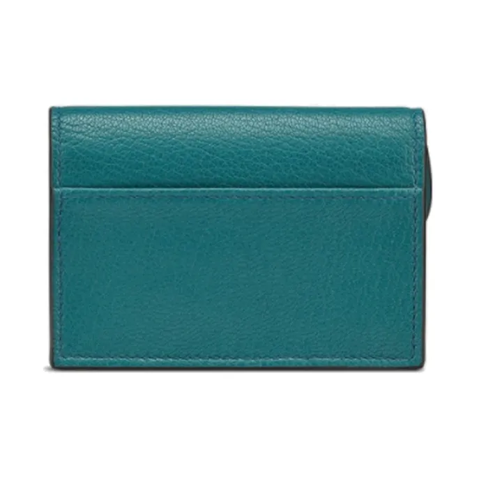 DIOR Saddle Sheepskin Card Clip Card Holder Women's Deep Sea Blue-2