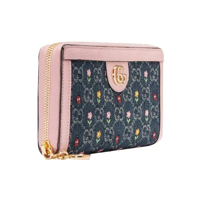 GUCCI Ophidia Canvas With Leather Canvas Bag Wallet Women's Blue/Pink/Multicolor-1