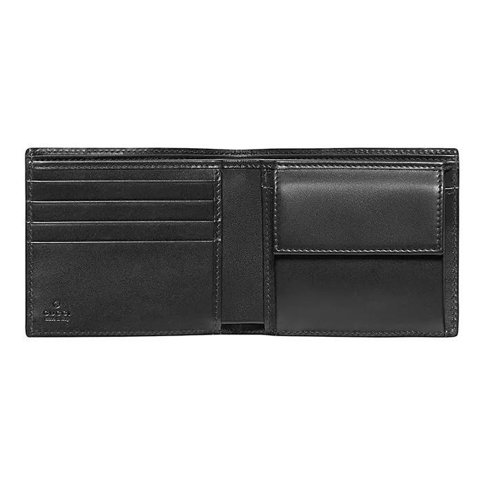 GUCCI Leather Wallet Men's Black-2