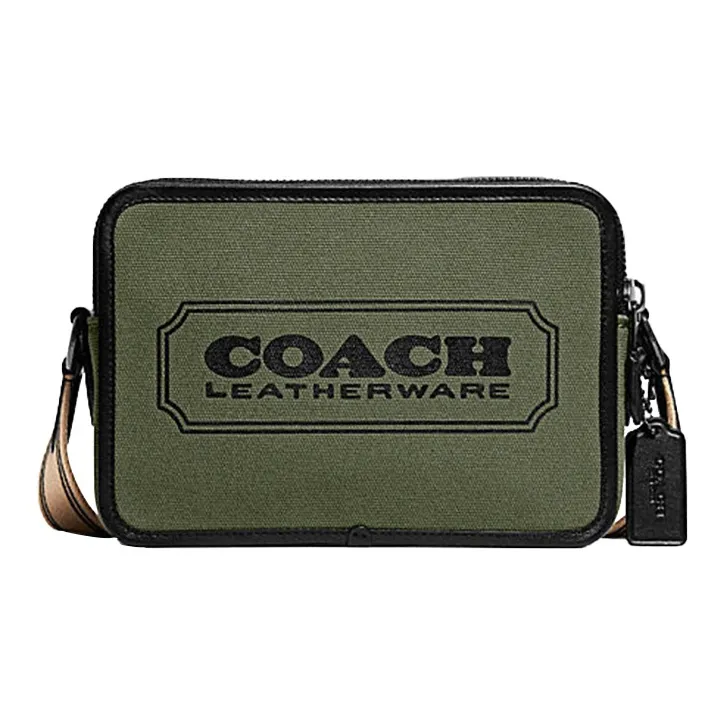 COACH Charter Cow Leather Crossbody Bags Shoulder Bags Women's Green & Ecru-0