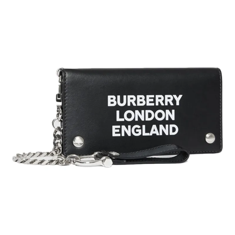 Burberry Leather Chain Bag Clutch Women's Black-0