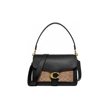 COACH Tabby Canvas With Leather Shoulder Bag, Crossbody Bag Women's Black, Brown & Multicolor