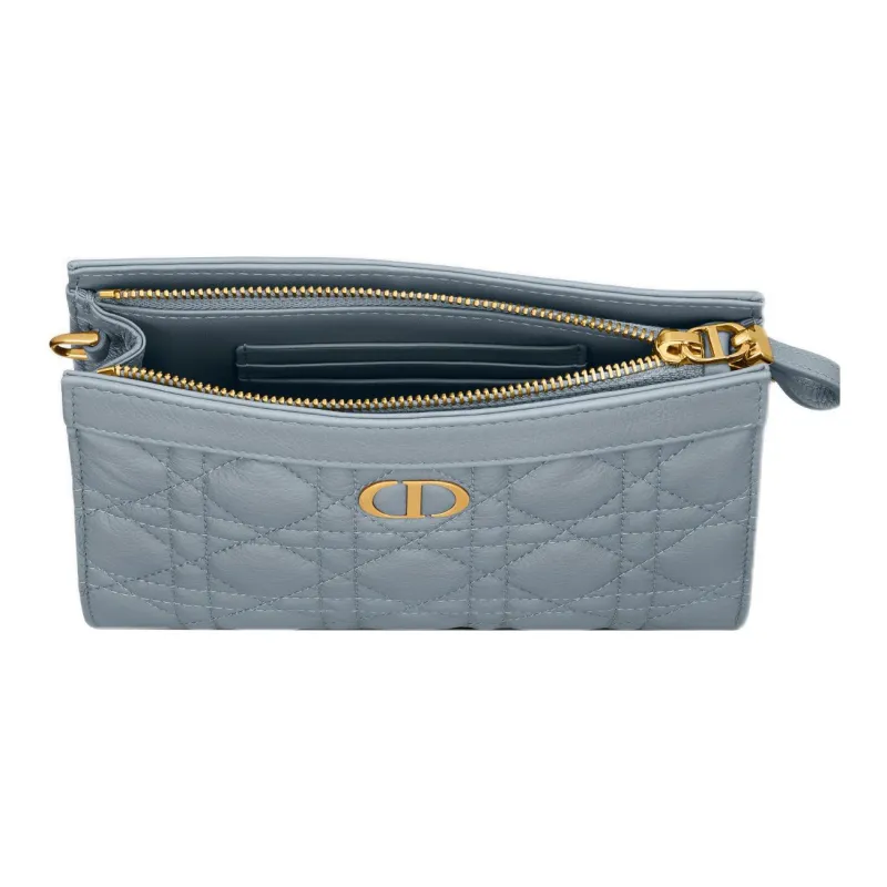 DIOR Caro Soft Cow Leather Shoulder Bag, Crossbody Bag, Clutch Regular Women's Powder Blue-2