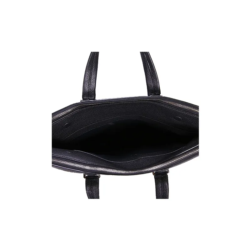 FERRAGAMO Cow Leather Business Handbag Regular Men's Black-4
