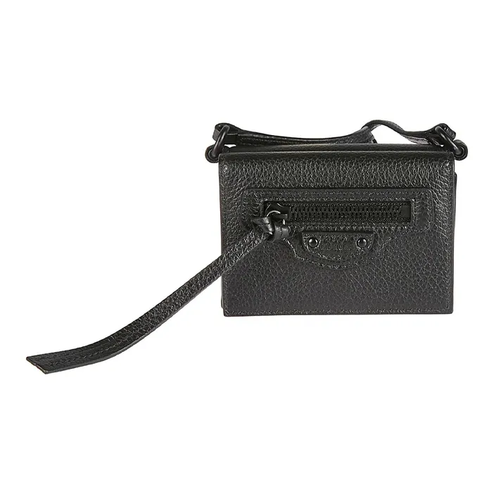 Balenciaga Cow Leather Wallets Coin Purses Men's Black-0