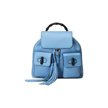 GUCCI Leather Handbag Backpack Women's Blue