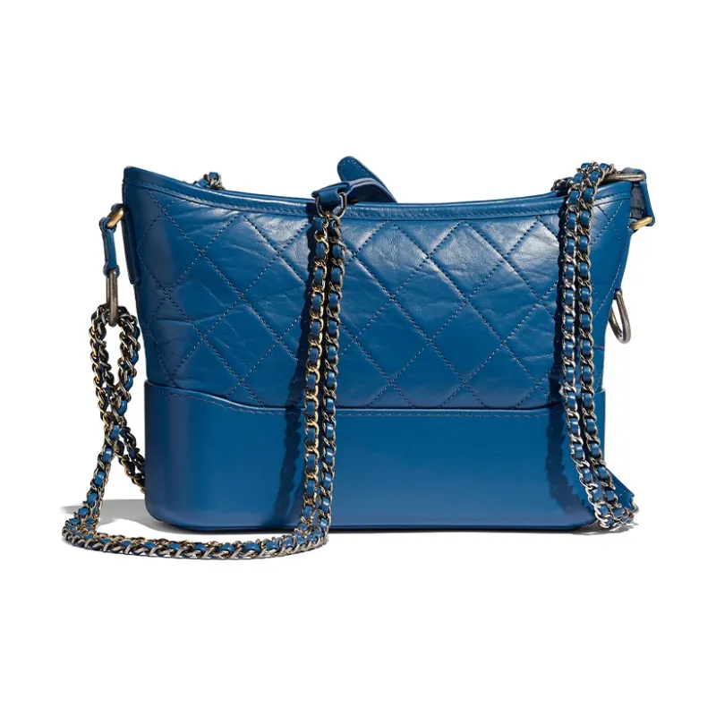 CHANEL Gabrielle Smooth Oiled Calfskin Hobo Bag, Handbag, Shoulder Bag, Crossbody Bag Medium Size Unisex Blue-1