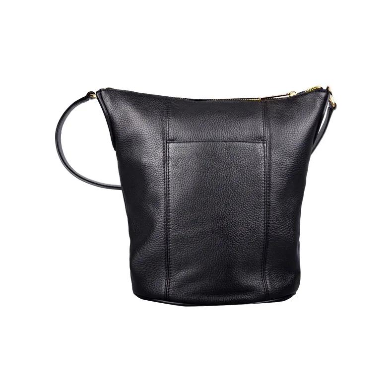 MICHAEL KORS Cow Leather Bucket Bag, One Shoulder Handbag, Crossbody Bag Medium Size Women's Black-2