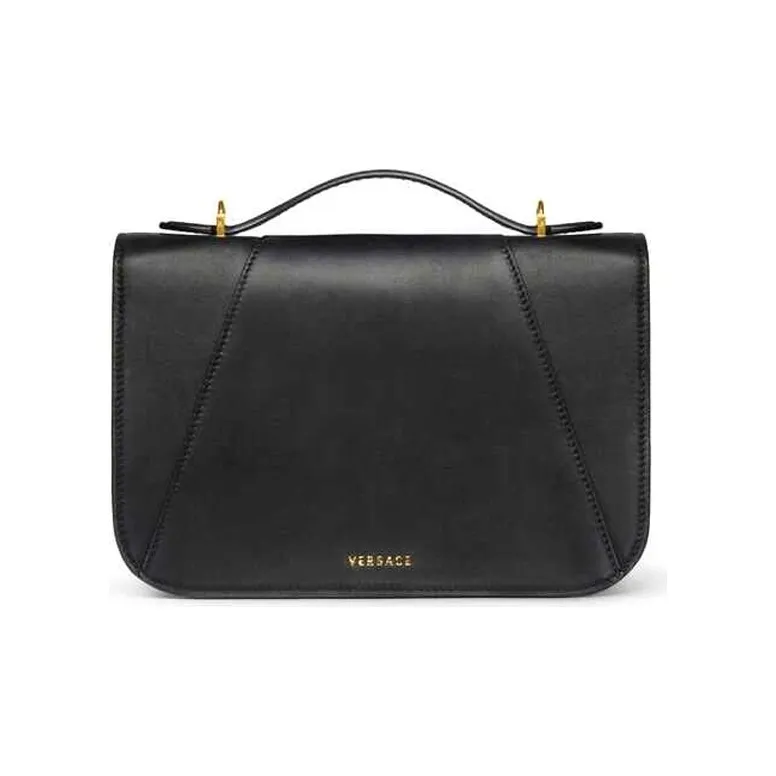 VERSACE Virtus Leather Shoulder Bag Crossbody Bag Women's Black-2